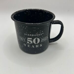 Starbucks 50 Years‎ 1971-2021 Commemorative Enamel Espresso Cup Black Speckle